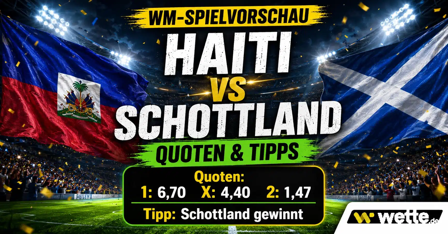 Haiti gegen Schottland Prognose, Tipps, WM Wetten und KI Tipp