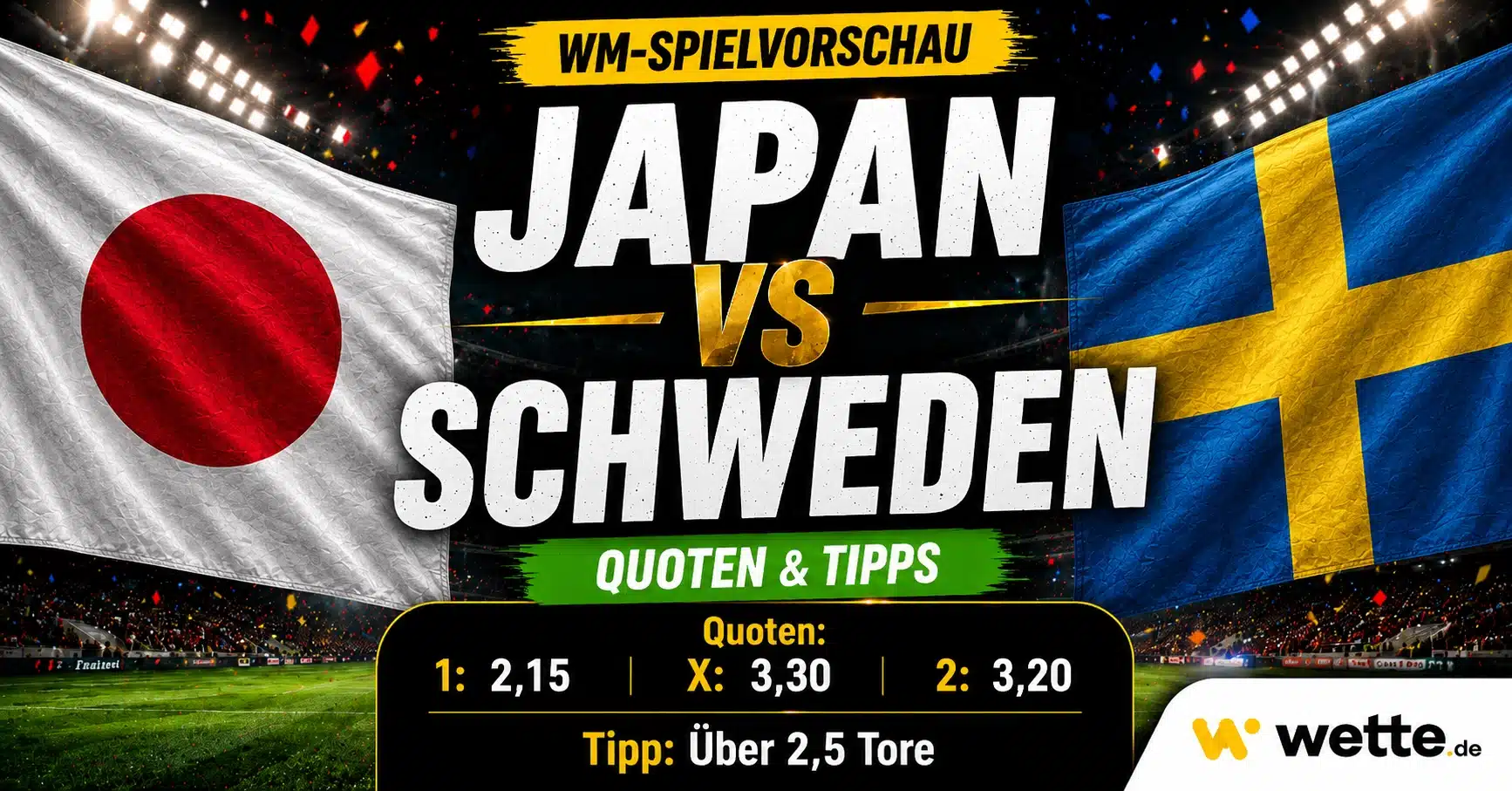 Japan – Schweden: KI-Kombiwette, Aufstellung, Tipp, Prognose und Quoten