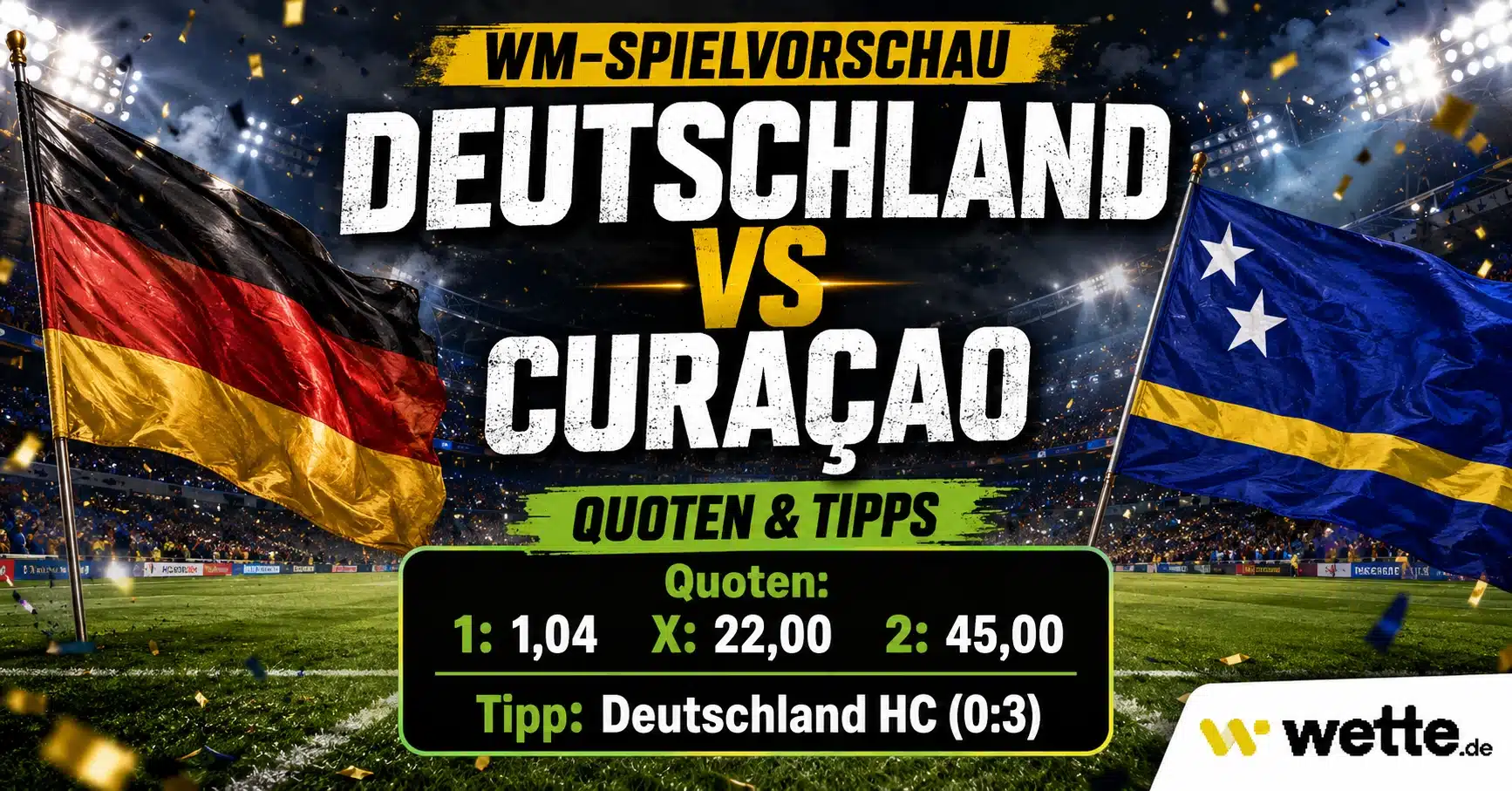 Deutschland gegen Curaçao WM Prognose, Quoten, KI Analyse und Wett-Tipp