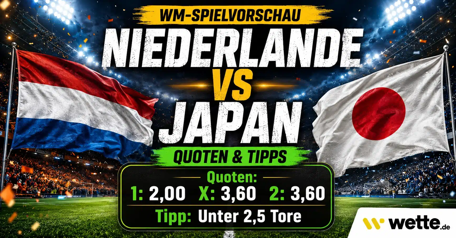 Niederlande gegen Japan WM Prognose, Wette, Quoten und Wett-Tipp