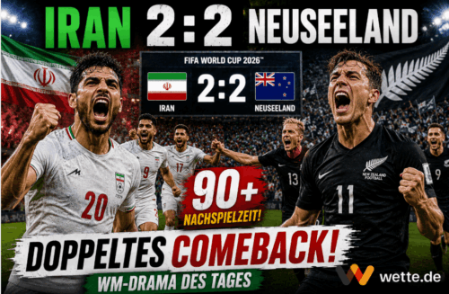 Iran vs Neuseeland 2:2 – Spielbericht und Match Analyse – Doppeltes Comeback im WM-Underdog-Duell