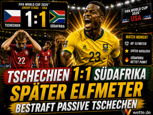 Tschechien vs Südafrika 1:1 – Spielbericht und Match Analyse – Später Elfmeter bestraft passive Tschechen