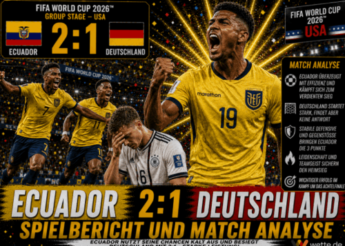 Ecuador vs Deutschland 2:1 – Spielbericht und Match Analyse – Plata entscheidet: DFB-Team trotz Niederlage Gruppensieger