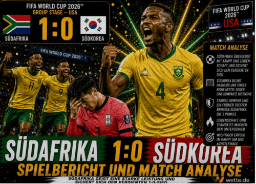 Südafrika vs Südkorea 1:0 – Spielbericht und Match Analyse – Maseko schreibt Geschichte: Bafana Bafana erstmals in der WM-K.o.-Runde