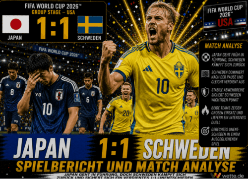 Japan vs Schweden 1:1 – Spielbericht und Match Analyse – Maeda, Elanga und Suzukis Paraden: Beide Teams feiern das Weiterkommen