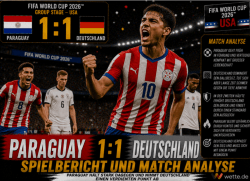 Paraguay – Deutschland 1:1 Spielbericht und Analyse| DFB-Elf scheitert im Elfmeterschießen