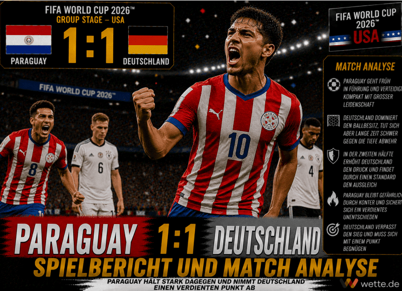 Paraguay – Deutschland 1:1 Spielbericht und Analyse| DFB-Elf scheitert im Elfmeterschießen
