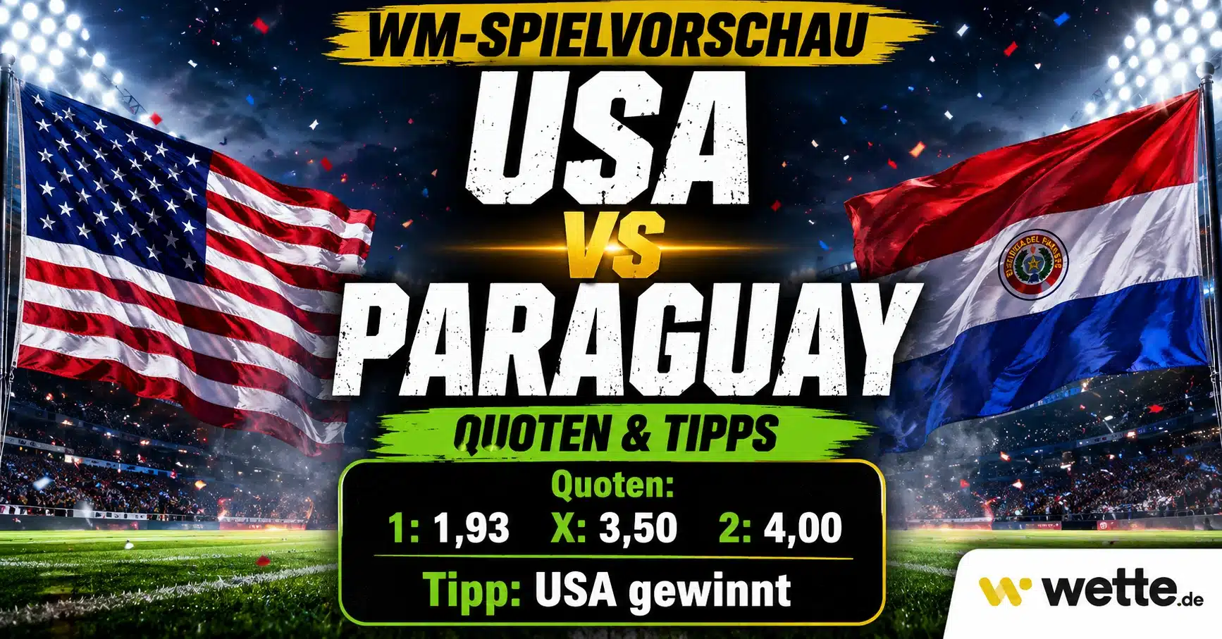 USA – Paraguay Tipp: KI-Kombi zahlt 186 Euro