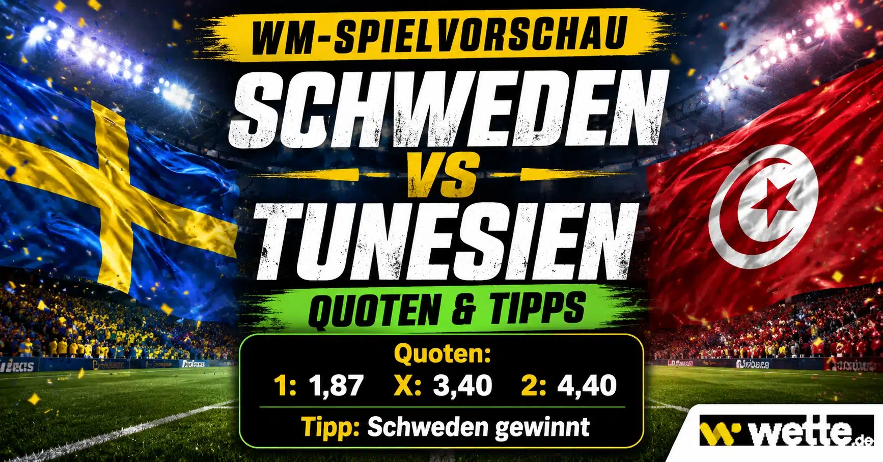 Schweden gegen Tunesien Tipps, WM Prognose und KI Analyse