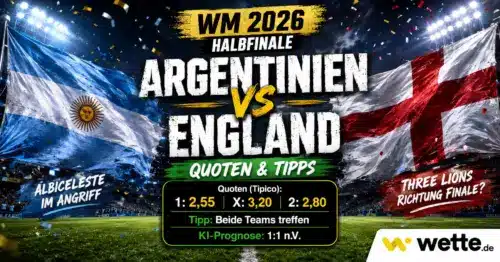 Argentinien gegen England Prognose: KI-Wettschein, Aufstellung und Quoten zum WM-Halbfinale