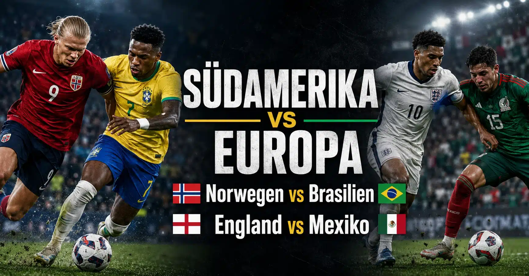 Europa gegen Südamerika – WM-Achtelfinale Wetten | Brasilien–Norwegen & Mexiko–England