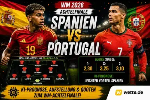 Spanien vs Portugal: KI-Prognose, Aufstellung und Quoten zum WM-Achtelfinale