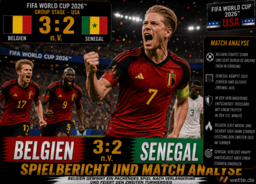 Belgien vs. Senegal 3:2 n.V. – Spielbericht und Analyse WM 2026: Irres Comeback & spätest Tor der Geschichte