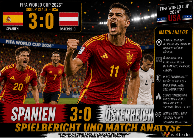 Spanien vs. Österreich 3:0 – Spielbericht und Analyse WM 2026: Oyarzabal-Doppelpack beendet ÖFB-Märchen