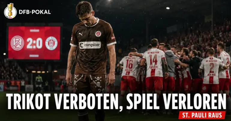 Trikot-Verbot und Pokal-Aus: St. Pauli geht in Essen unter