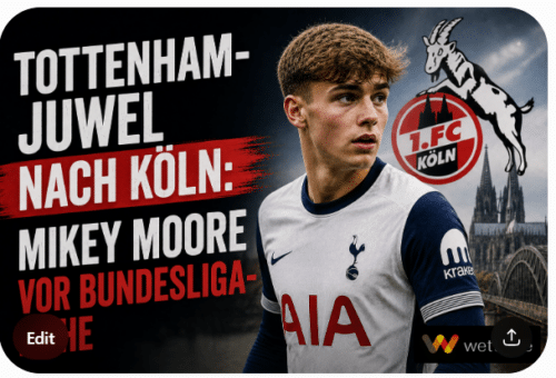 Tottenham-Juwel nach Köln: Mikey Moore vor Bundesliga-Leihe